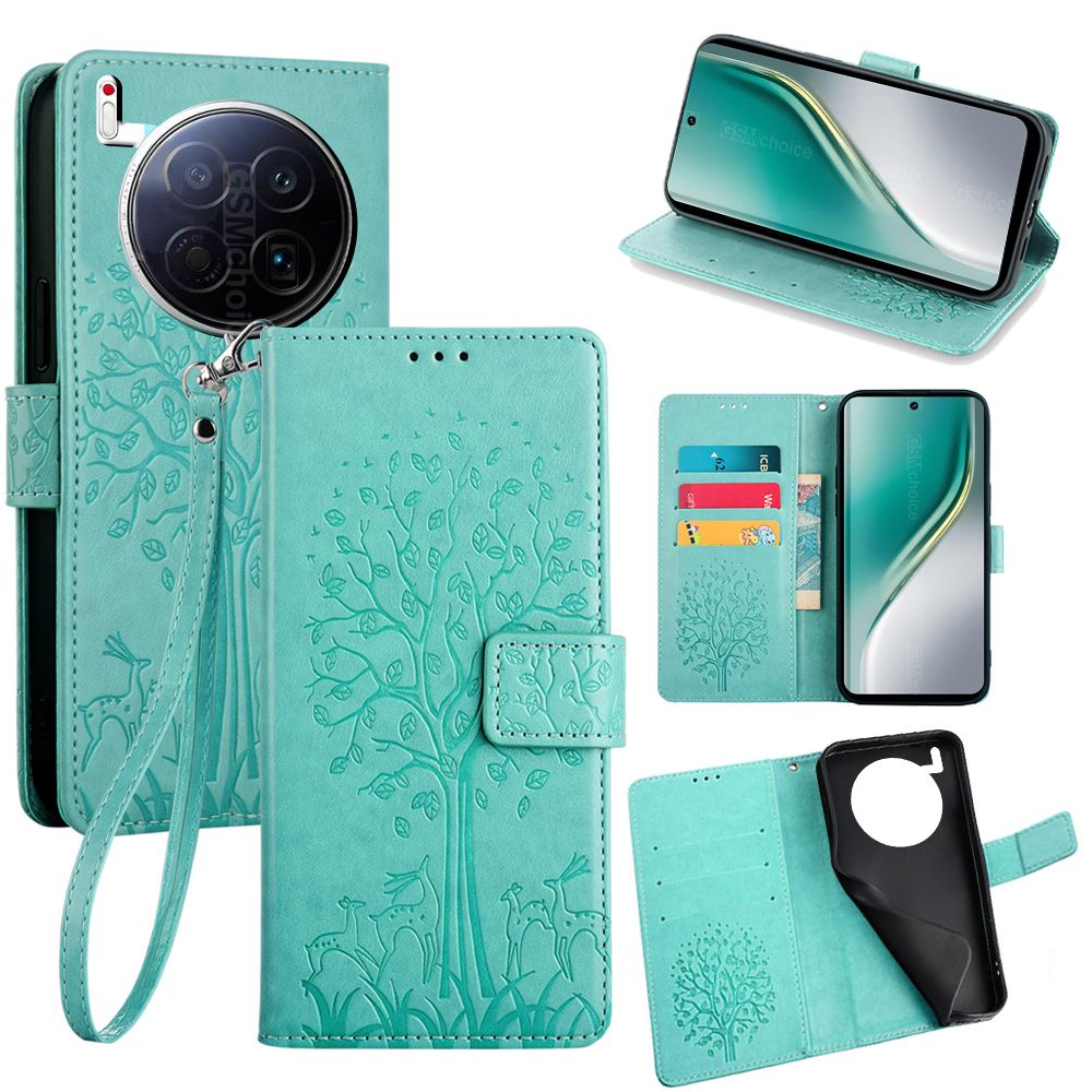 Wallet Leather Flip Cover for Tecno Camon 40 Premier Case Card Slots Magnetic Closure Shockproof Cover with Hand Strap