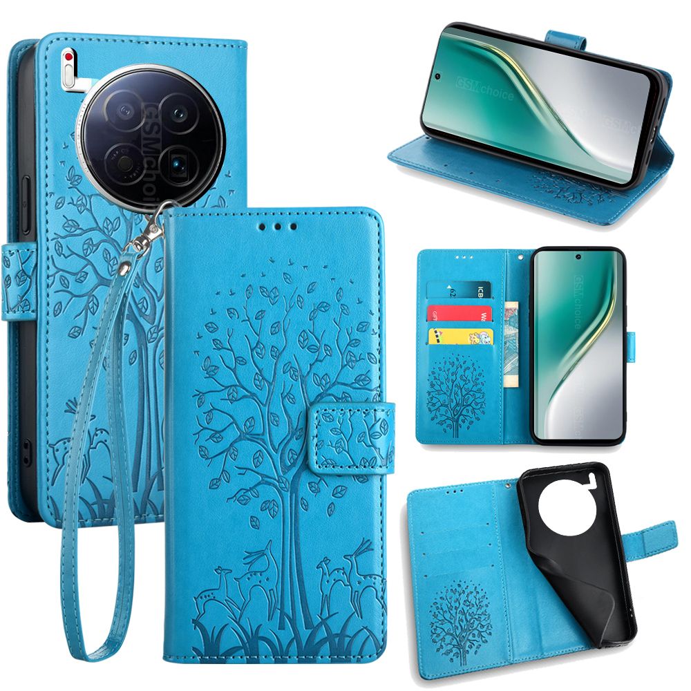 Wallet Leather Flip Cover for Tecno Camon 40 Premier Case Card Slots Magnetic Closure Shockproof Cover with Hand Strap
