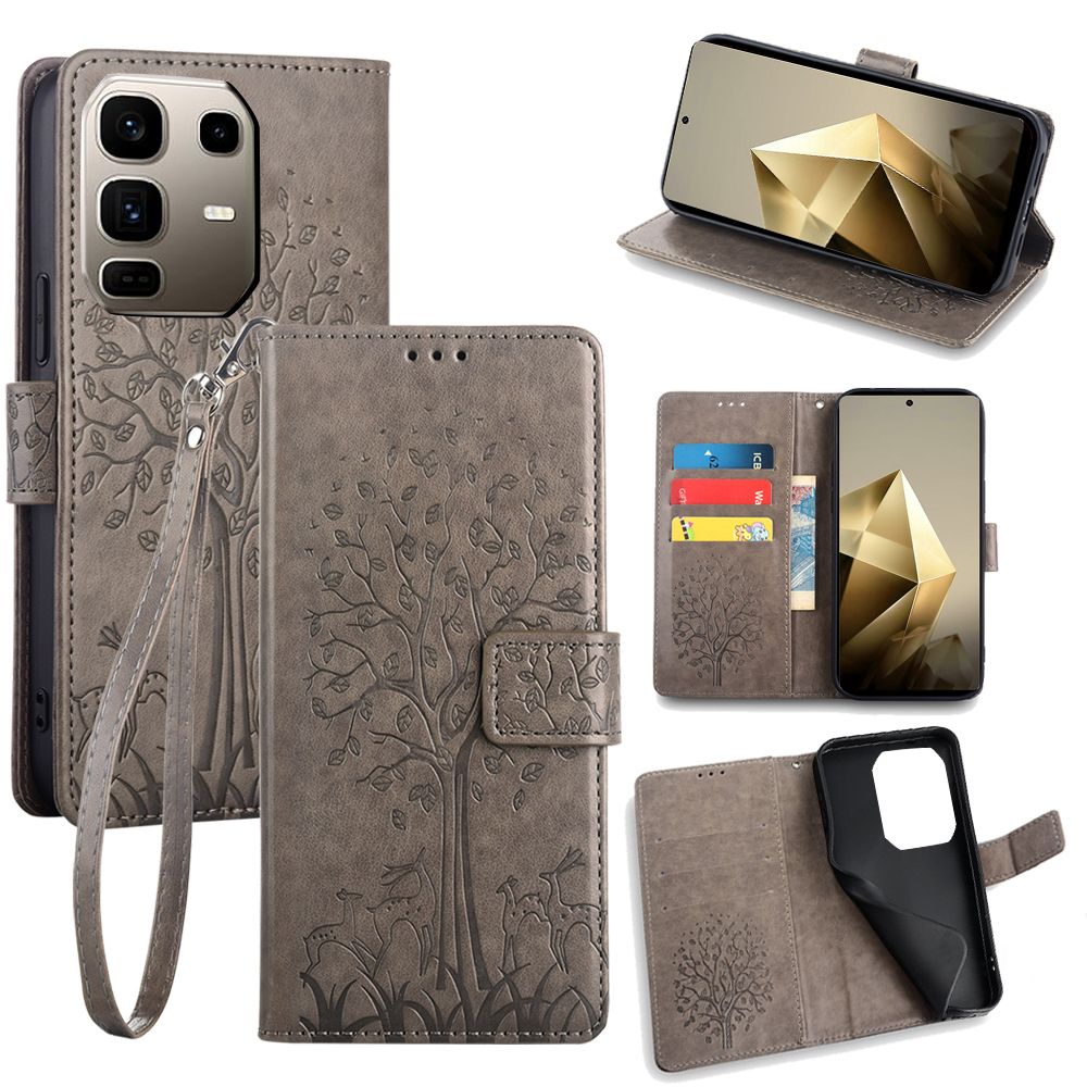 Wallet Leather Flip Cover for Infinix Note 50 Pro 50 Pro+ Plus 50s 50x Case Card Slots Magnetic Closure Shockproof Cover with Hand Strap
