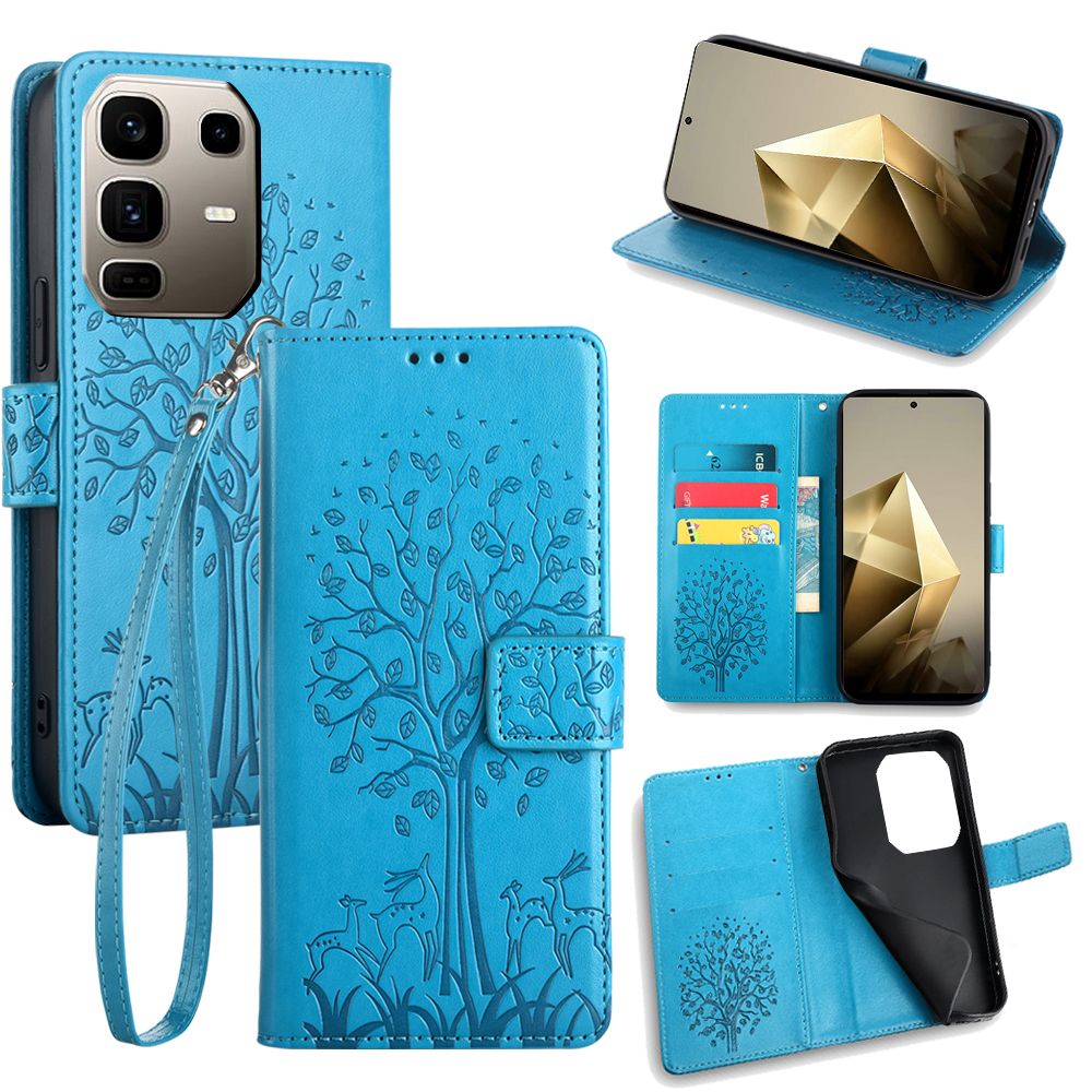 Wallet Leather Flip Cover for Infinix Note 50 Pro 50 Pro+ Plus 50s 50x Case Card Slots Magnetic Closure Shockproof Cover with Hand Strap