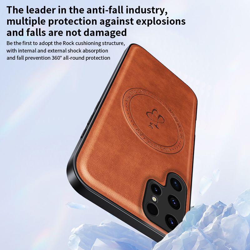 Magnetic Leather Phone Case for Samsung Galaxy S26 Ultra S25 FE S26 Plus S24 FE S23 FE S22 Ultra S21 Plus S21 PU Leather Back Cover for Samsung Galaxy S25 Plus S24 Plus S23 Plus S22 Plus