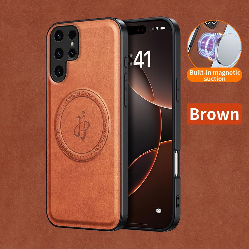 Magnetic Leather Phone Case for Samsung Galaxy S26 Ultra S25 FE S26 Plus S24 FE S23 FE S22 Ultra S21 Plus S21 PU Leather Back Cover for Samsung Galaxy S25 Plus S24 Plus S23 Plus S22 Plus