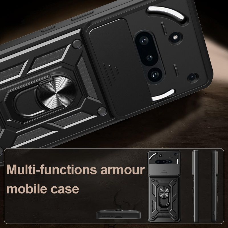 Luxury Slide Camera Lens Cover Case for Nothing Phone 3a Pro 3a 2a Plus 2a, CMF Phone 2 Pro, CMF Phone 1 Vehicle Mounted Magnetic Kickstand Case
