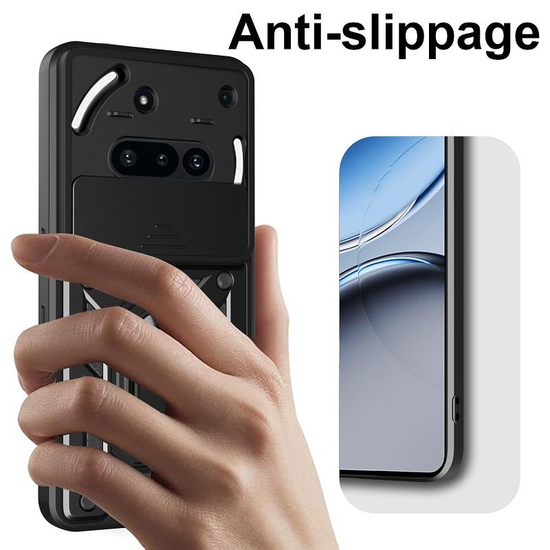 Luxury Slide Camera Lens Cover Case for Nothing Phone 3a Pro 3a 2a Plus 2a, CMF Phone 2 Pro, CMF Phone 1 Vehicle Mounted Magnetic Kickstand Case