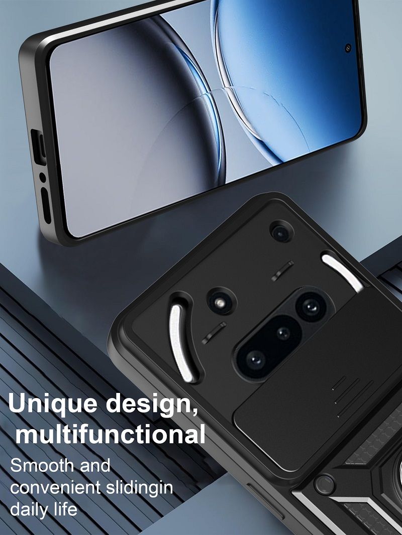 Luxury Slide Camera Lens Cover Case for Nothing Phone 3a Pro 3a 2a Plus 2a, CMF Phone 2 Pro, CMF Phone 1 Vehicle Mounted Magnetic Kickstand Case