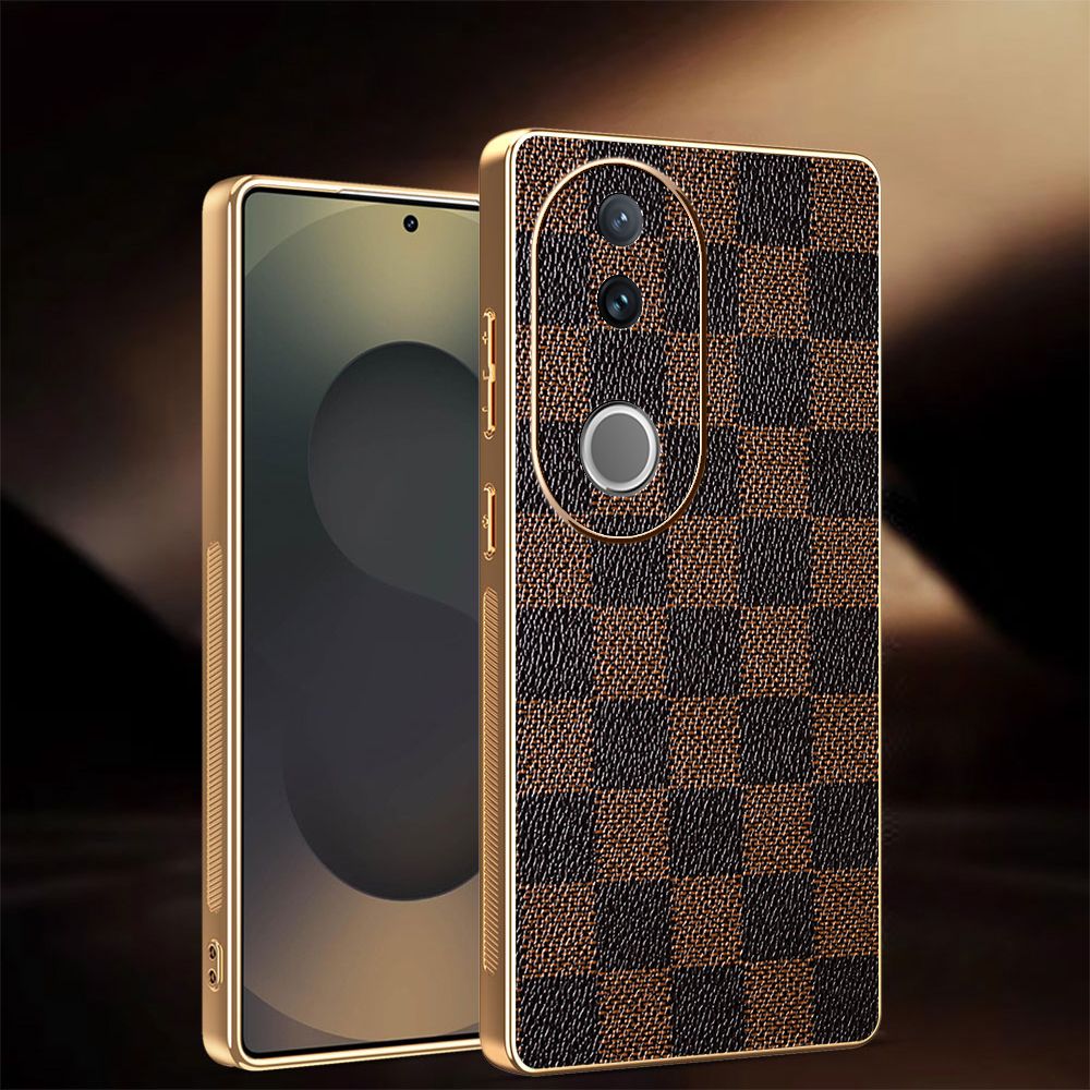 Light Luxury Leather Electroplated Phone Case for Vivo V50 V50 Lite V40 V40 Lite V30 V30 Pro V29 Pro V27e V27 Pro Lens Protection Cover
