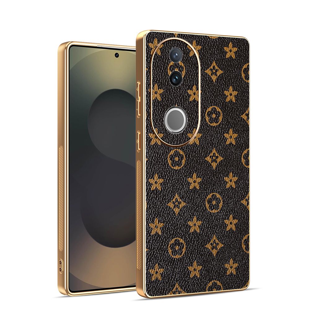 Light Luxury Leather Electroplated Phone Case for Vivo V50 V50 Lite V40 V40 Lite V30 V30 Pro V29 Pro V27e V27 Pro Lens Protection Cover