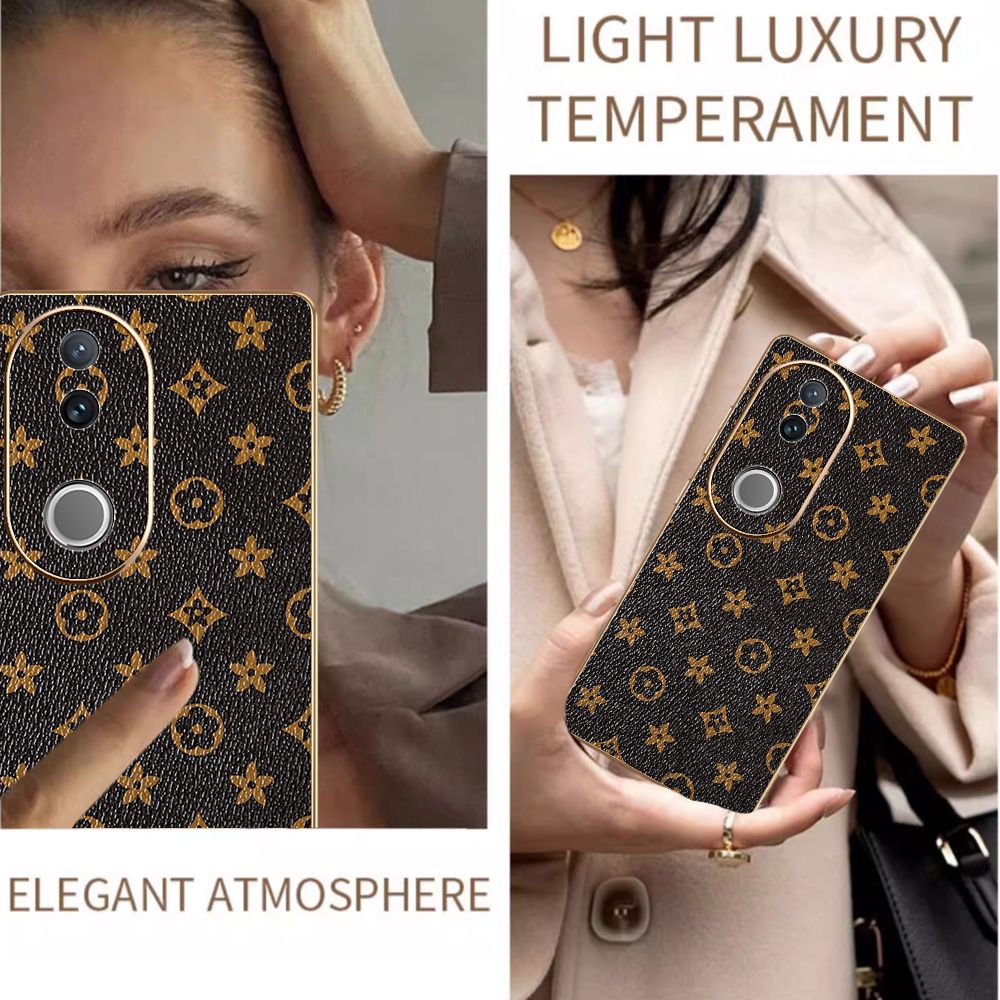 Light Luxury Leather Electroplated Phone Case for Vivo V50 V50 Lite V40 V40 Lite V30 V30 Pro V29 Pro V27e V27 Pro Lens Protection Cover