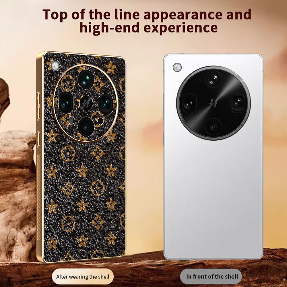 Light Luxury Leather Electroplated Phone Case for OPPO Find X8s X8s+ X8 Pro X8 Ultra X7 Ultra X7 X6 Pro Lens Protection Cover