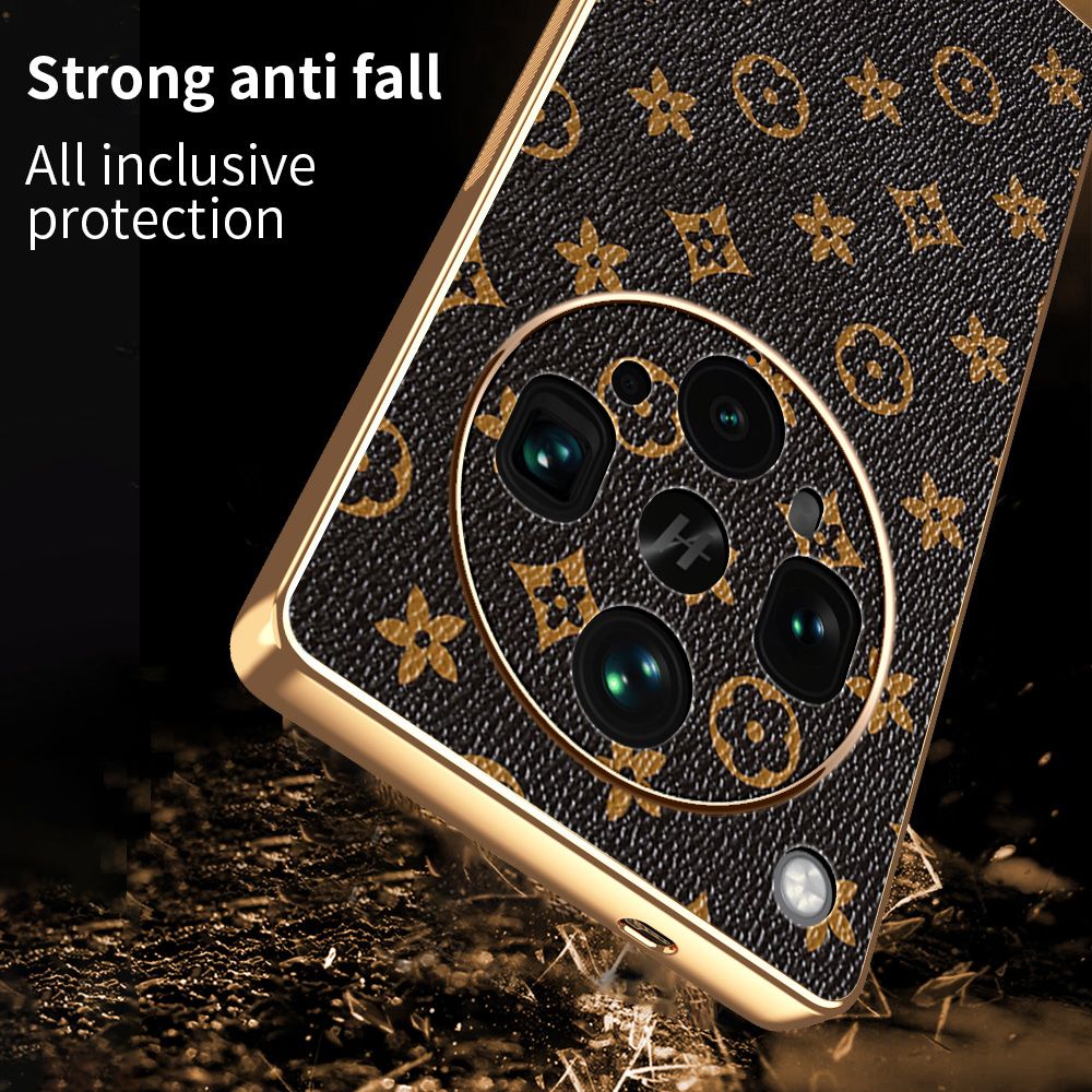 Light Luxury Leather Electroplated Phone Case for OPPO Find X8s X8s+ X8 Pro X8 Ultra X7 Ultra X7 X6 Pro Lens Protection Cover