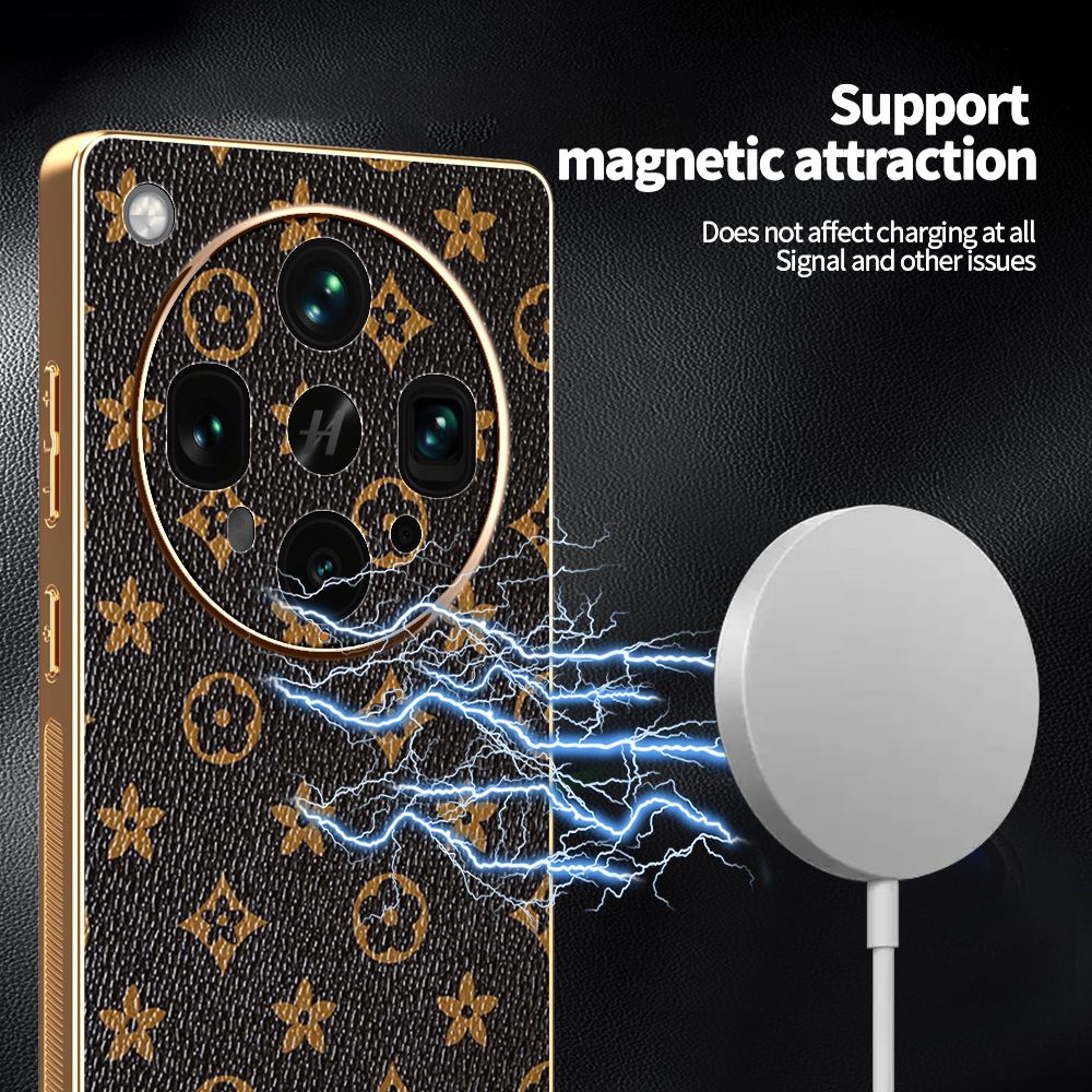 Light Luxury Leather Electroplated Phone Case for OPPO Find X8s X8s+ X8 Pro X8 Ultra X7 Ultra X7 X6 Pro Lens Protection Cover