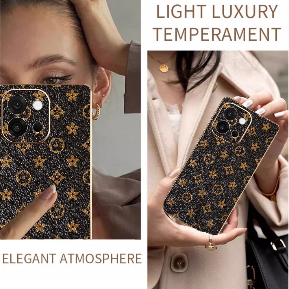 Light Luxury Leather Electroplated Phone Case for OnePlus 13T 13s 13R 13 12 12R 11 11R Lens Protection Cover