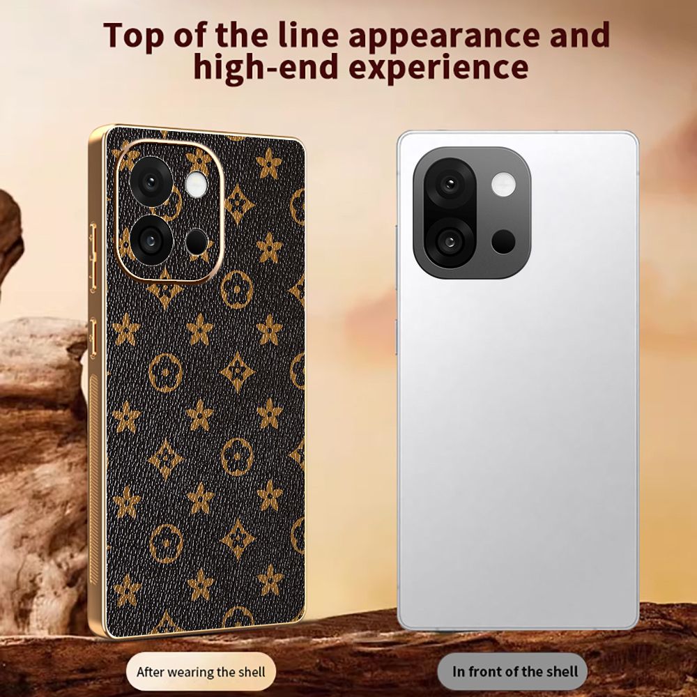 Light Luxury Leather Electroplated Phone Case for OnePlus 13T 13s 13R 13 12 12R 11 11R Lens Protection Cover