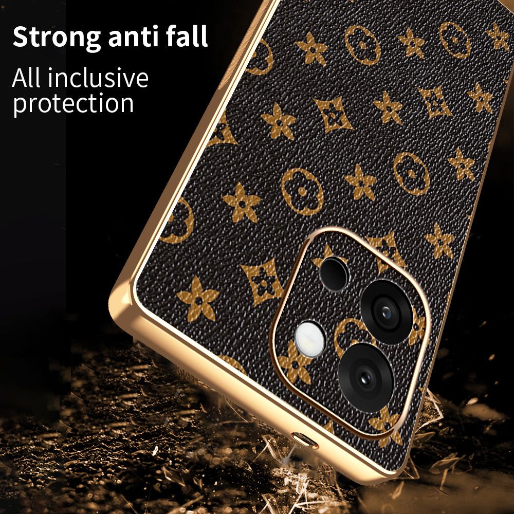 Light Luxury Leather Electroplated Phone Case for OnePlus 13T 13s 13R 13 12 12R 11 11R Lens Protection Cover