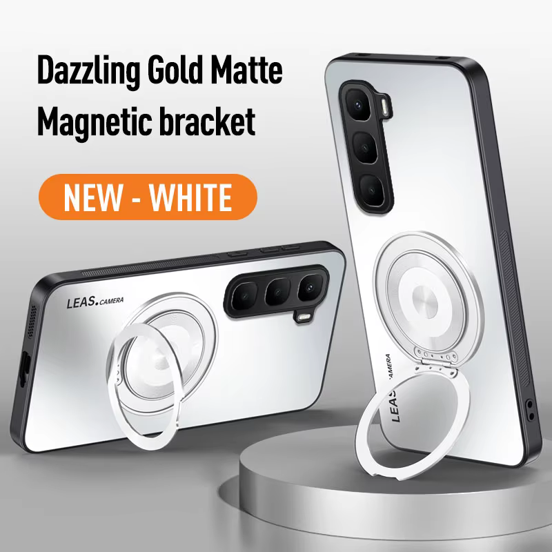 Matte Skin-feeling AG Lens Hard Back Cover Case for Infinix Hot 60 Pro+ Plus 60i 50 Pro+ 50i With Magnetic Bracket Soft TPU Phone Case