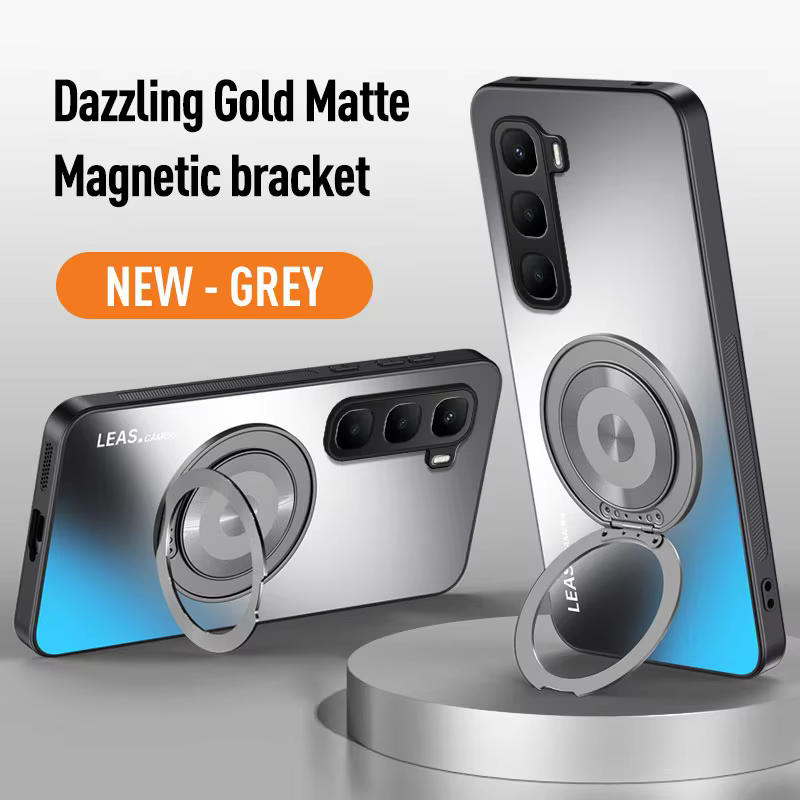Matte Skin-feeling AG Lens Hard Back Cover Case for Infinix Hot 60 Pro+ Plus 60i 50 Pro+ 50i With Magnetic Bracket Soft TPU Phone Case