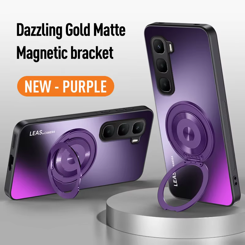 Matte Skin-feeling AG Lens Hard Back Cover Case for Infinix Hot 60 Pro+ Plus 60i 50 Pro+ 50i With Magnetic Bracket Soft TPU Phone Case