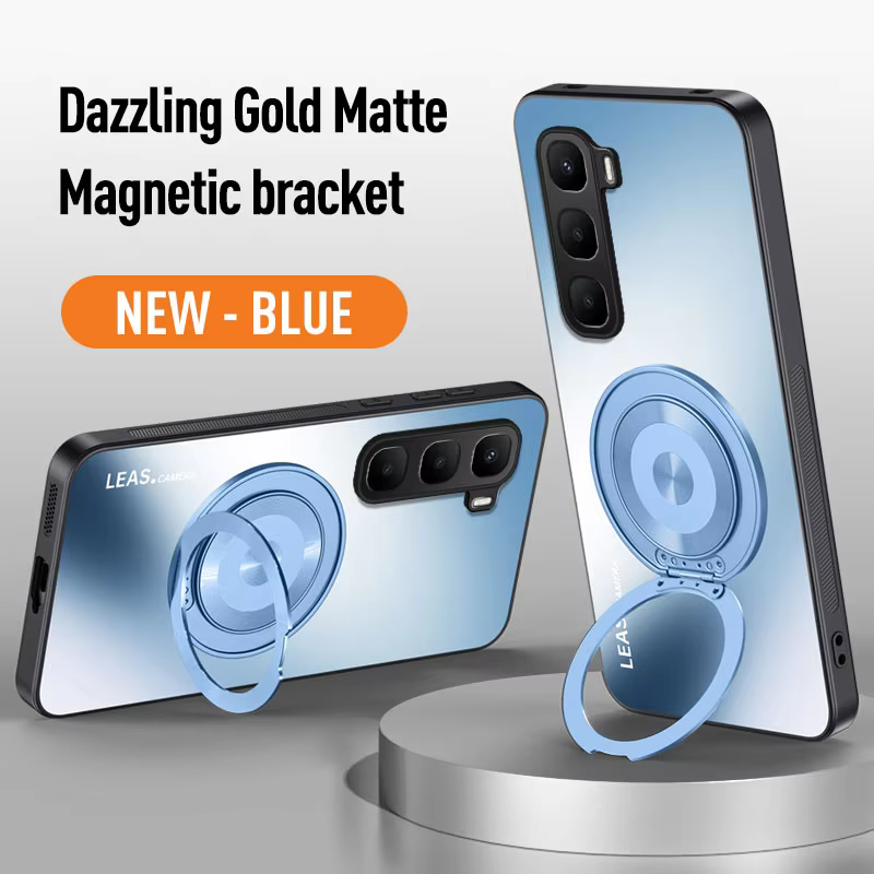 Matte Skin-feeling AG Lens Hard Back Cover Case for Infinix Hot 60 Pro+ Plus 60i 50 Pro+ 50i With Magnetic Bracket Soft TPU Phone Case