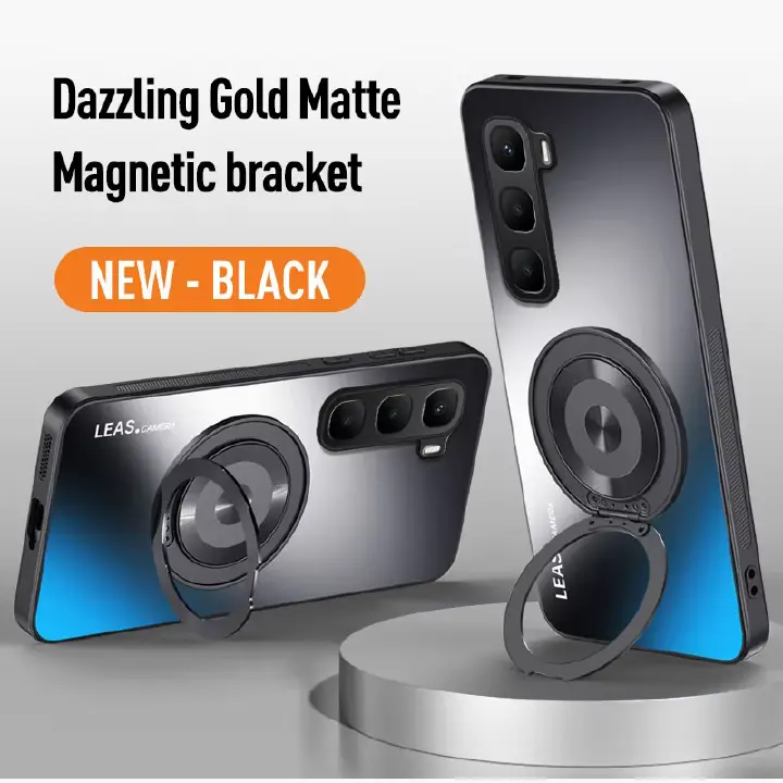 Matte Skin-feeling AG Lens Hard Back Cover Case for Infinix Hot 60 Pro+ Plus 60i 50 Pro+ 50i With Magnetic Bracket Soft TPU Phone Case