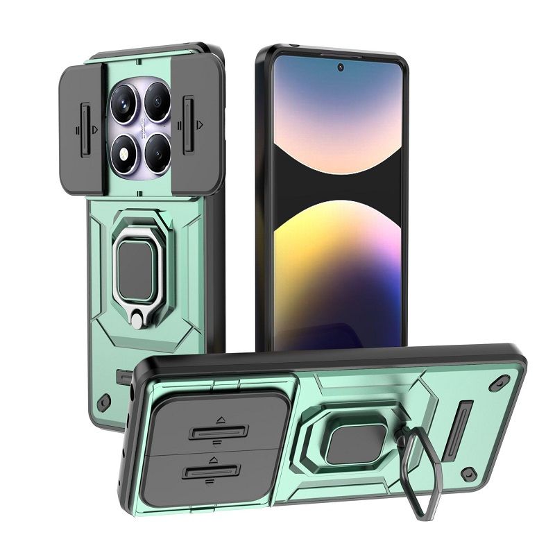 Luxury Slide Camera Lens Cover Case for Xiaomi Redmi Note 14 Pro 14 14 Pro+ Plus 14  13 Pro 13R Pro 12 Pro+ Plus 12 Vehicle Mounted Magnetic Kickstand Case