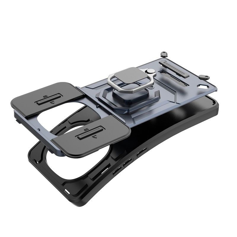 Luxury Slide Camera Lens Cover Case for Xiaomi Redmi Note 14 Pro 14 14 Pro+ Plus 14  13 Pro 13R Pro 12 Pro+ Plus 12 Vehicle Mounted Magnetic Kickstand Case