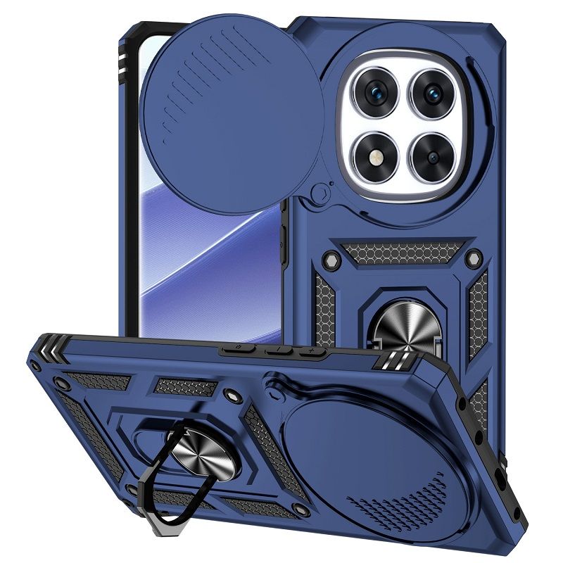 Luxury Slide Camera Lens Cover Case for Xiaomi Redmi Note 14 Pro 14 14 Pro+ Plus 14 13 Pro 12 Pro+ Plus 12R Pro 12 11 Pro 11 Pro 10 Pro Vehicle Mounted Magnetic Kickstand Case