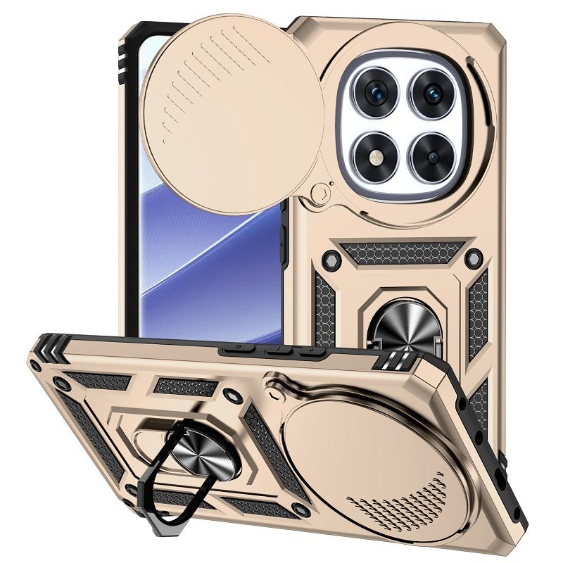 Luxury Slide Camera Lens Cover Case for Xiaomi Redmi Note 14 Pro 14 14 Pro+ Plus 14 13 Pro 12 Pro+ Plus 12R Pro 12 11 Pro 11 Pro 10 Pro Vehicle Mounted Magnetic Kickstand Case