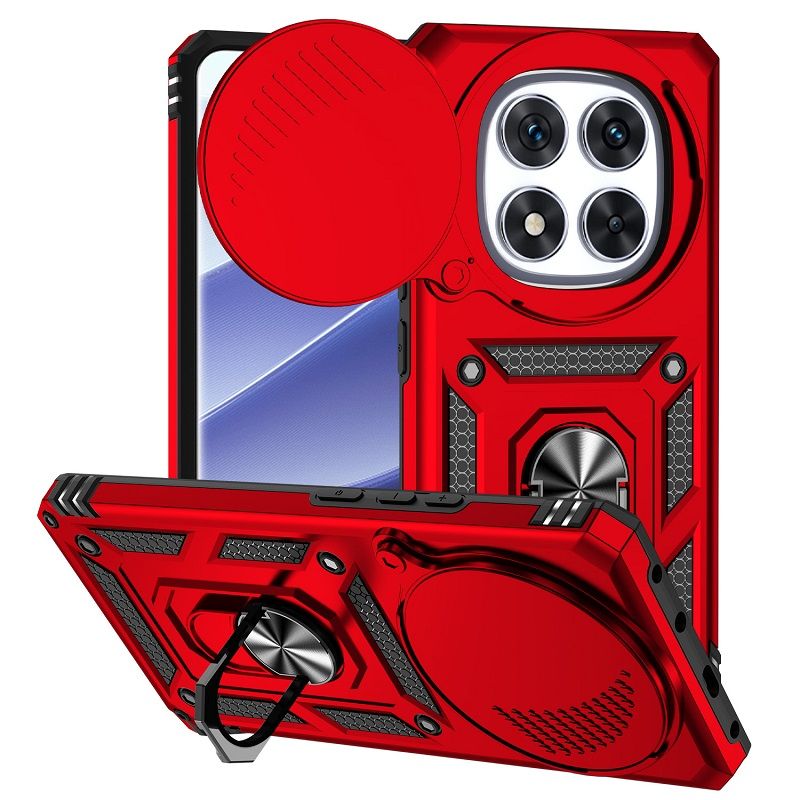 Luxury Slide Camera Lens Cover Case for Xiaomi Redmi Note 14 Pro 14 14 Pro+ Plus 14 13 Pro 12 Pro+ Plus 12R Pro 12 11 Pro 11 Pro 10 Pro Vehicle Mounted Magnetic Kickstand Case