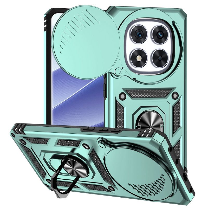 Luxury Slide Camera Lens Cover Case for Xiaomi Redmi Note 14 Pro 14 14 Pro+ Plus 14 13 Pro 12 Pro+ Plus 12R Pro 12 11 Pro 11 Pro 10 Pro Vehicle Mounted Magnetic Kickstand Case