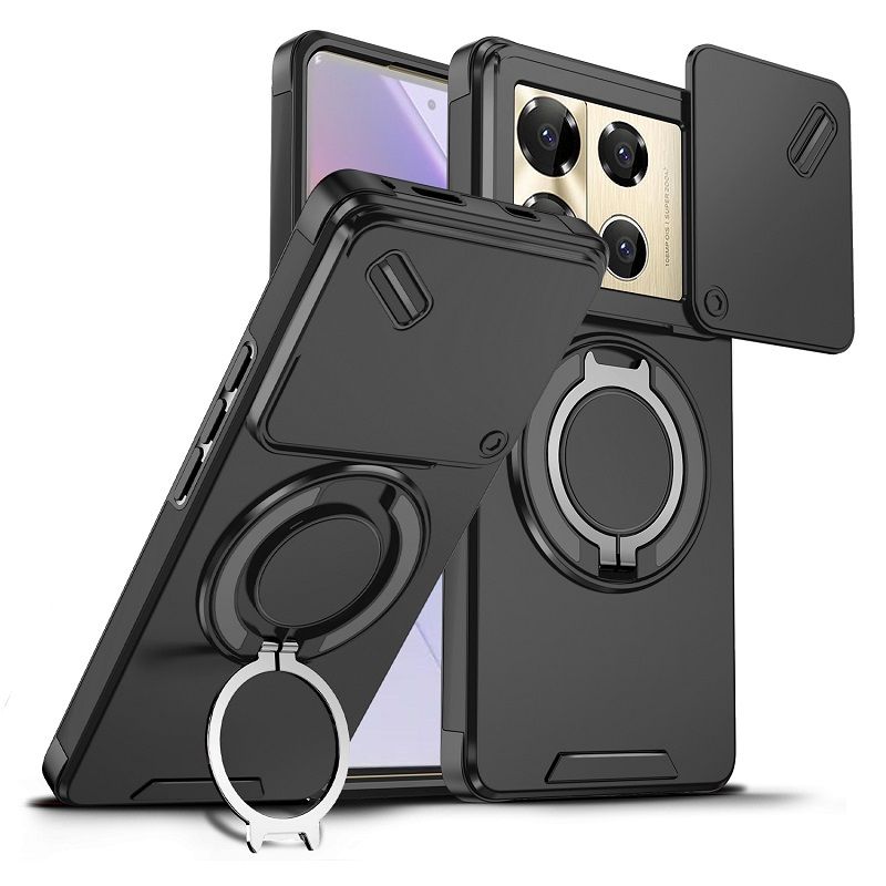 With Slide Camera Lens Protective Cover Case for Infinix Note 40 Pro+ 40 Pro 50 Pro+ Plus Magnetic Kickstand Luxury Phone Case
