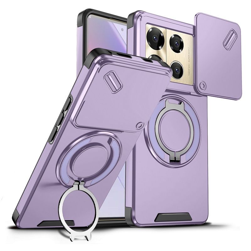 With Slide Camera Lens Protective Cover Case for Infinix Note 40 Pro+ 40 Pro 50 Pro+ Plus Magnetic Kickstand Luxury Phone Case