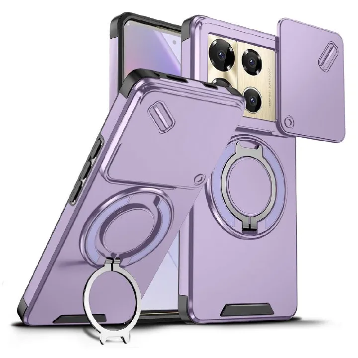 With Slide Camera Lens Protective Cover Case for Infinix Note 40 Pro+ 40 Pro 50 Pro+ Plus Magnetic Kickstand Luxury Phone Case