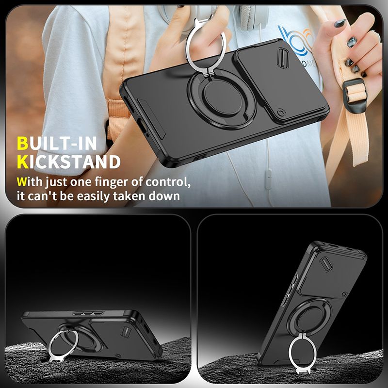 With Slide Camera Lens Protective Cover Case for Infinix Note 40 Pro+ 40 Pro 50 Pro+ Plus Magnetic Kickstand Luxury Phone Case