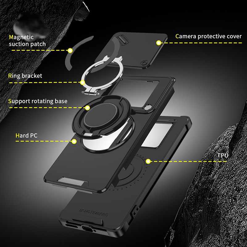 With Slide Camera Lens Protective Cover Case for Infinix Note 40 Pro+ 40 Pro 50 Pro+ Plus Magnetic Kickstand Luxury Phone Case