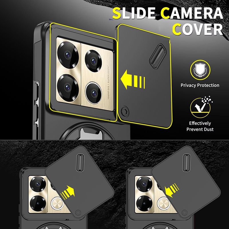 With Slide Camera Lens Protective Cover Case for Infinix Note 40 Pro+ 40 Pro 50 Pro+ Plus Magnetic Kickstand Luxury Phone Case