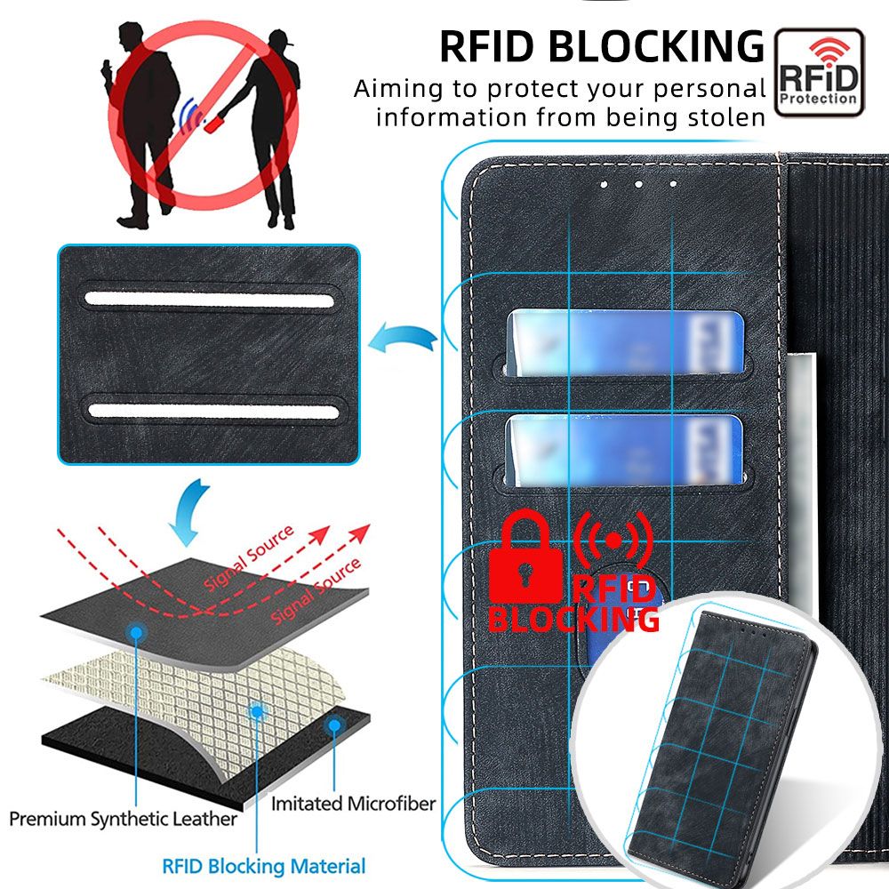 Leather Magnetic Flip Cover Phone Case for Infinix Note 50s 50x 50 Pro 50 Pro+ Plus [RFID Blocking] Shockproof Protection Stand Holder PU Leather Case