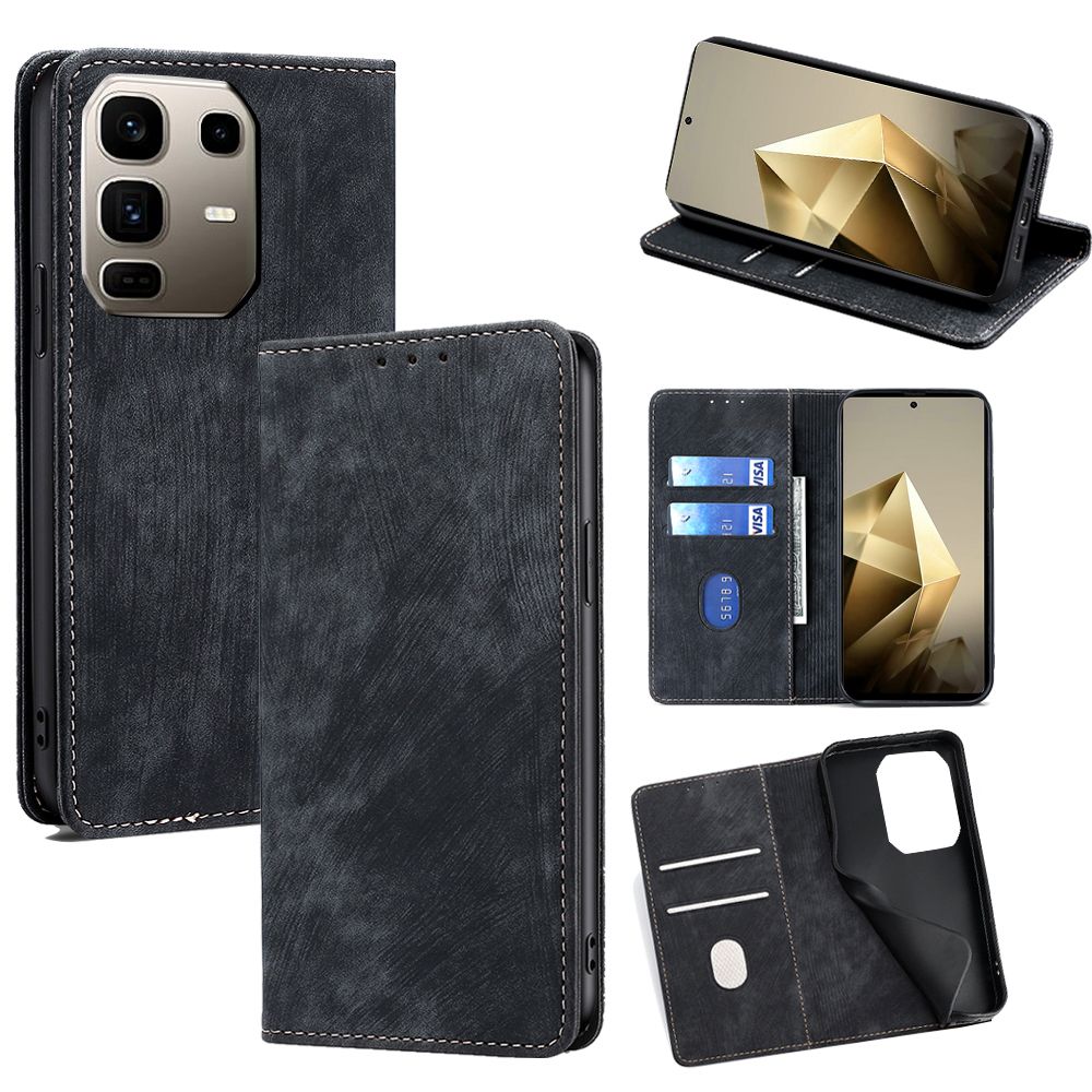Leather Magnetic Flip Cover Phone Case for Infinix Note 50s 50x 50 Pro 50 Pro+ Plus [RFID Blocking] Shockproof Protection Stand Holder PU Leather Case