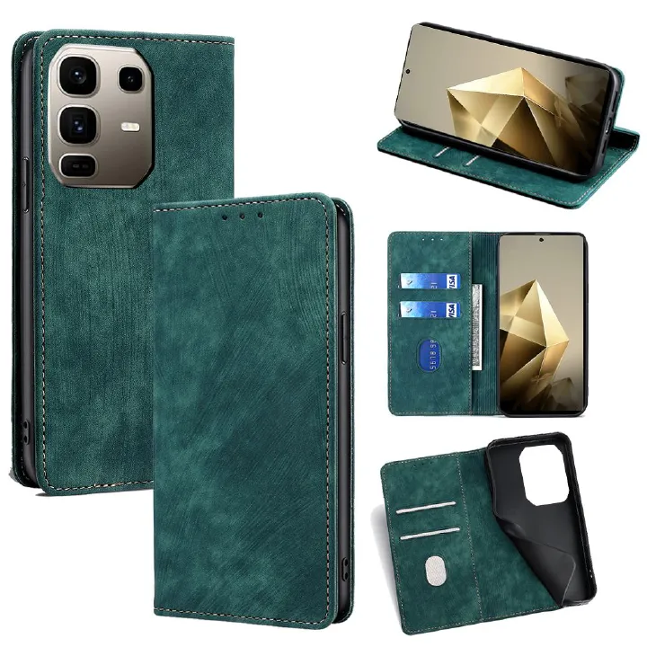 Leather Magnetic Flip Cover Phone Case for Infinix Note 50s 50x 50 Pro 50 Pro+ Plus [RFID Blocking] Shockproof Protection Stand Holder PU Leather Case