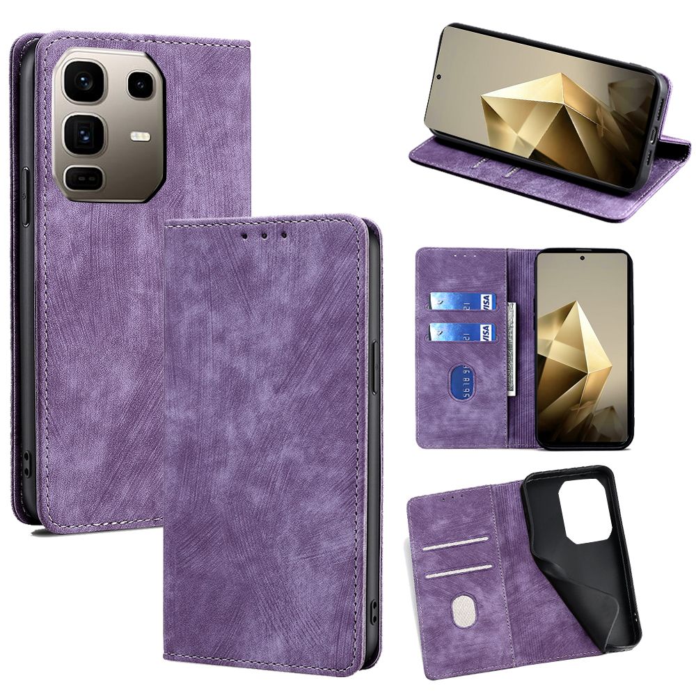 Leather Magnetic Flip Cover Phone Case for Infinix Note 50s 50x 50 Pro 50 Pro+ Plus [RFID Blocking] Shockproof Protection Stand Holder PU Leather Case