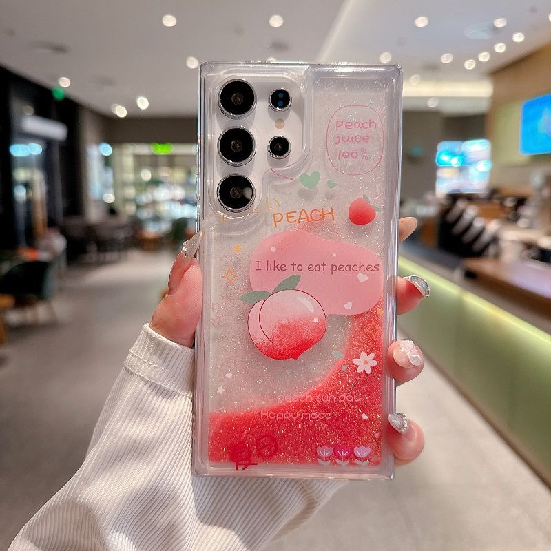 Phone Case for Samsung Galaxy S25 Ultra S25 Plus S24 S23 S22 S21 S20 FE Note 20 Ultra 10 Plus Fruit Fashion Quicksand Soft Silicone Cover
