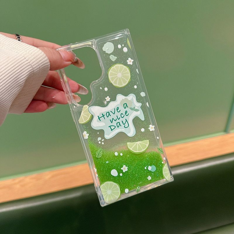 Phone Case for Samsung Galaxy S25 Ultra S25 Plus S24 S23 S22 S21 S20 FE Note 20 Ultra 10 Plus Fruit Fashion Quicksand Soft Silicone Cover