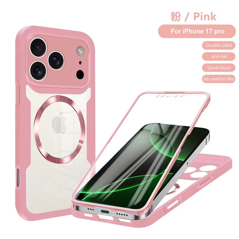 Magnetic Case for iPhone 17 Pro Max 17 Air 17 Pro 17 16e 16 Plus 15 14 Plus 13 12 11 Pro Max Compatible with Magsafe,Full Body Rugged CaseBuilt-in Screen Protector Anti-Shock Case