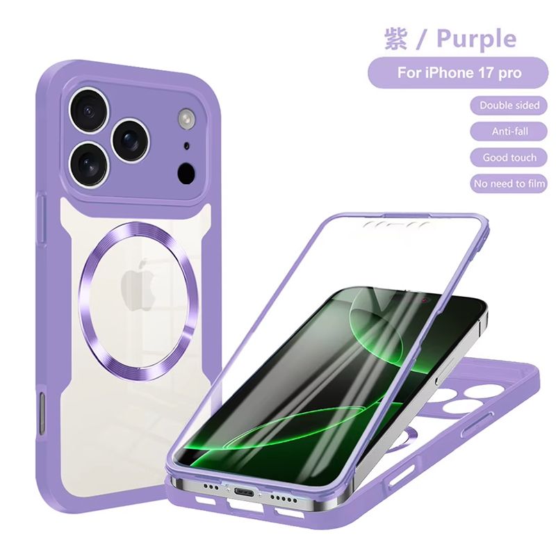 Magnetic Case for iPhone 17 Pro Max 17 Air 17 Pro 17 16e 16 Plus 15 14 Plus 13 12 11 Pro Max Compatible with Magsafe,Full Body Rugged CaseBuilt-in Screen Protector Anti-Shock Case