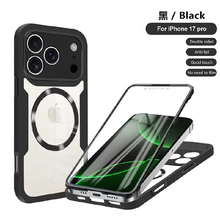 Magnetic Case for iPhone 17 Pro Max 17 Air 17 Pro 17 16e 16 Plus 15 14 Plus 13 12 11 Pro Max Compatible with Magsafe,Full Body Rugged CaseBuilt-in Screen Protector Anti-Shock Case