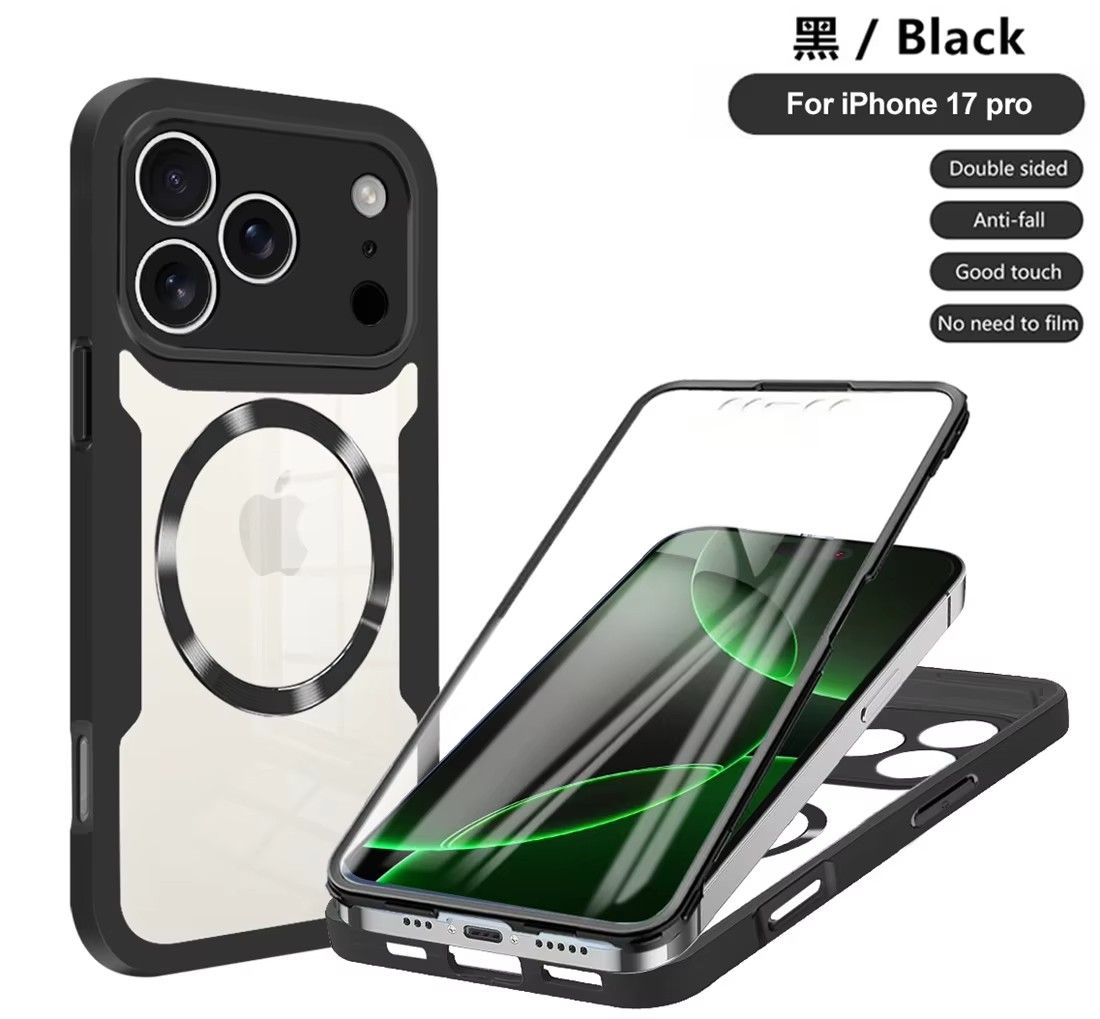 Magnetic Case for iPhone 17 Pro Max 17 Air 17 Pro 17 16e 16 Plus 15 14 Plus 13 12 11 Pro Max Compatible with Magsafe,Full Body Rugged CaseBuilt-in Screen Protector Anti-Shock Case