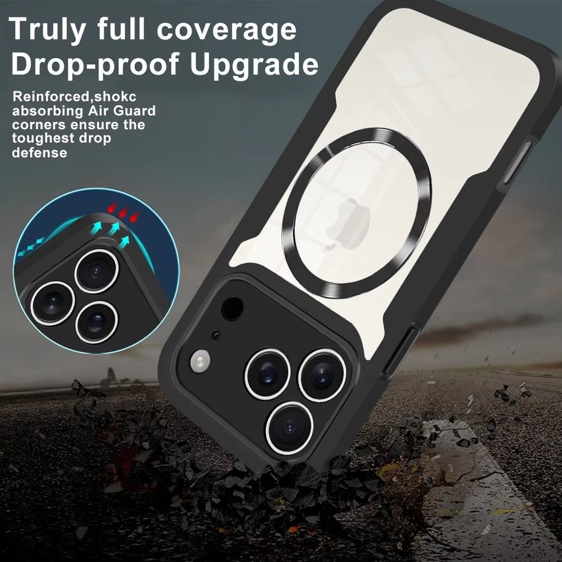 Magnetic Case for iPhone 17 Pro Max 17 Air 17 Pro 17 16e 16 Plus 15 14 Plus 13 12 11 Pro Max Compatible with Magsafe,Full Body Rugged CaseBuilt-in Screen Protector Anti-Shock Case