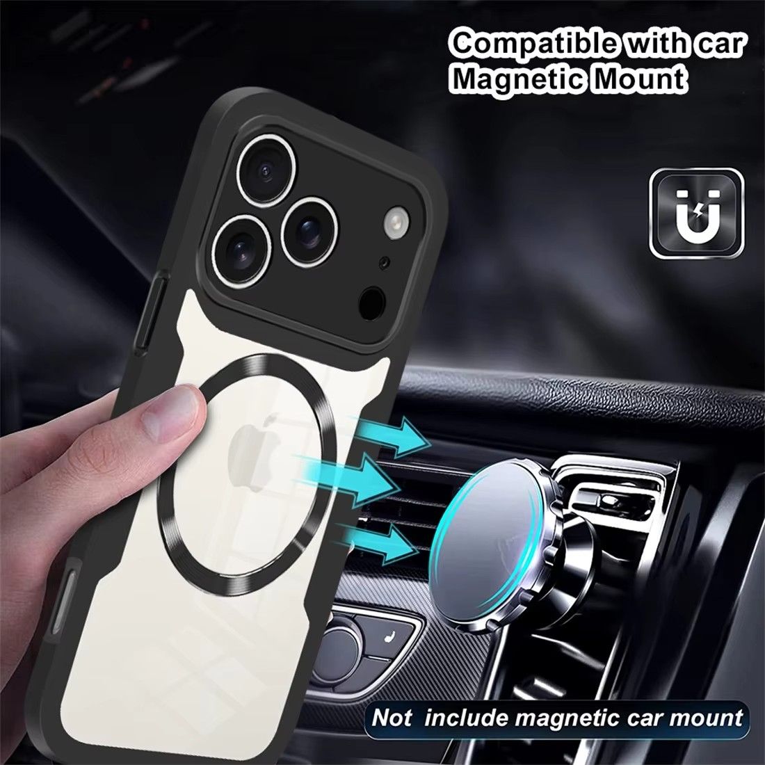 Magnetic Case for iPhone 17 Pro Max 17 Air 17 Pro 17 16e 16 Plus 15 14 Plus 13 12 11 Pro Max Compatible with Magsafe,Full Body Rugged CaseBuilt-in Screen Protector Anti-Shock Case