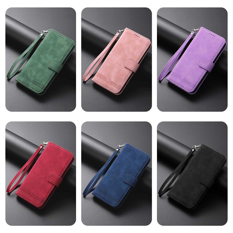 PU Leather Flip Cover for Samsung Galaxy A17 A07 A56 A36 A26 A16 A06 A55 A35 A25 A15 A05s A05 A54 A34 A24 A14 A04s Leather Phone Protection Shockproof Wallet Cover With Hand Strap