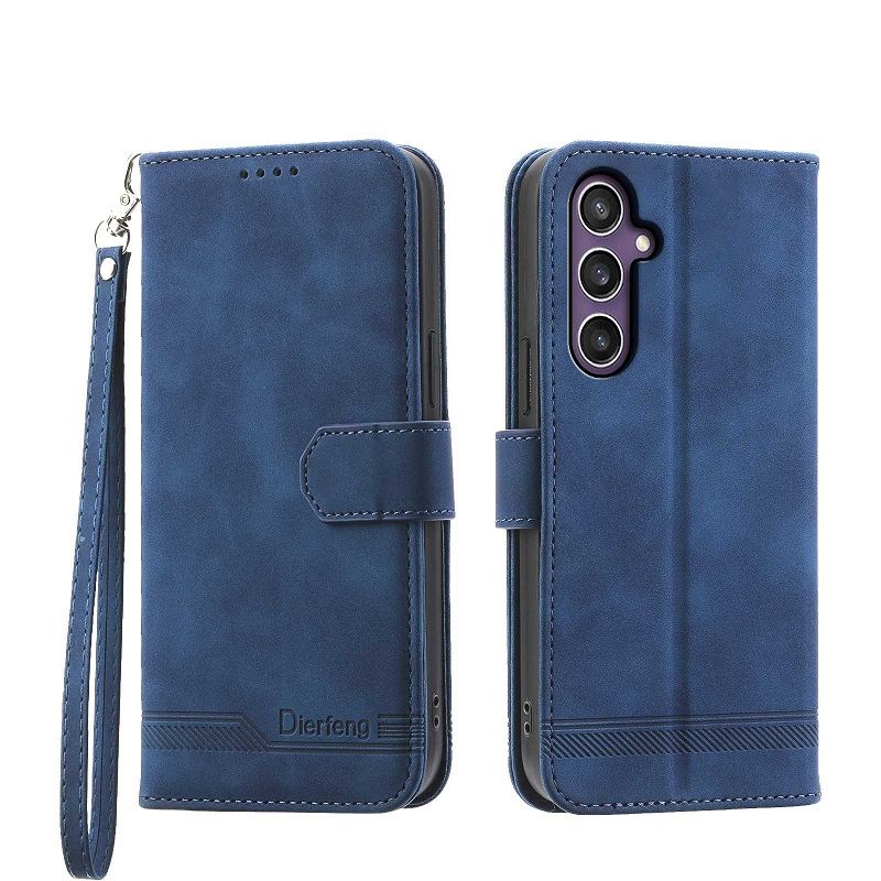 PU Leather Flip Cover for Samsung Galaxy A17 A07 A56 A36 A26 A16 A06 A55 A35 A25 A15 A05s A05 A54 A34 A24 A14 A04s Leather Phone Protection Shockproof Wallet Cover With Hand Strap