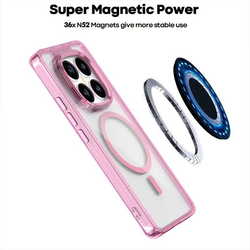 Phone Case for Xiaomi Redmi Note 14 Pro 14 Pro+ 13 Pro+ 13 12R Pro 12 Pro+ Plus 11S Acrylic Hard Clear Case [Compatible with Magsafe ] Yellowing Resistant Magnetic Cover